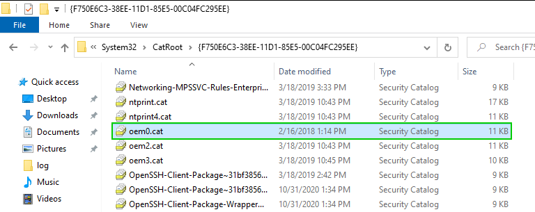 Catroot, oem#.cat