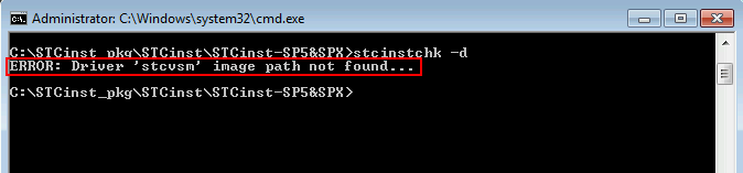 ERROR: Driver 'stcvsm' image path not found...