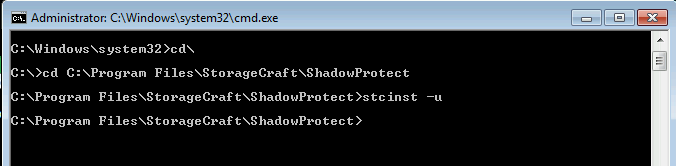 stcinst.exe -u